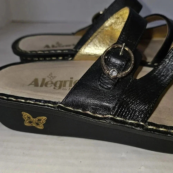 Alegria Venice Textured Sandals Black SZ US 9.5-10 EUR 40 - Picture 4 of 10